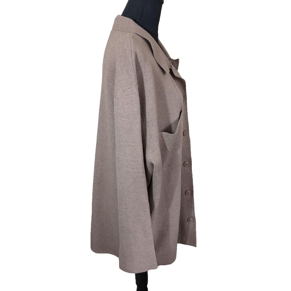Quince Eco-Knit Milano Stitch Oversized Shirt Jacket Warm Taupe Shacket Large - Picture 6 of 11